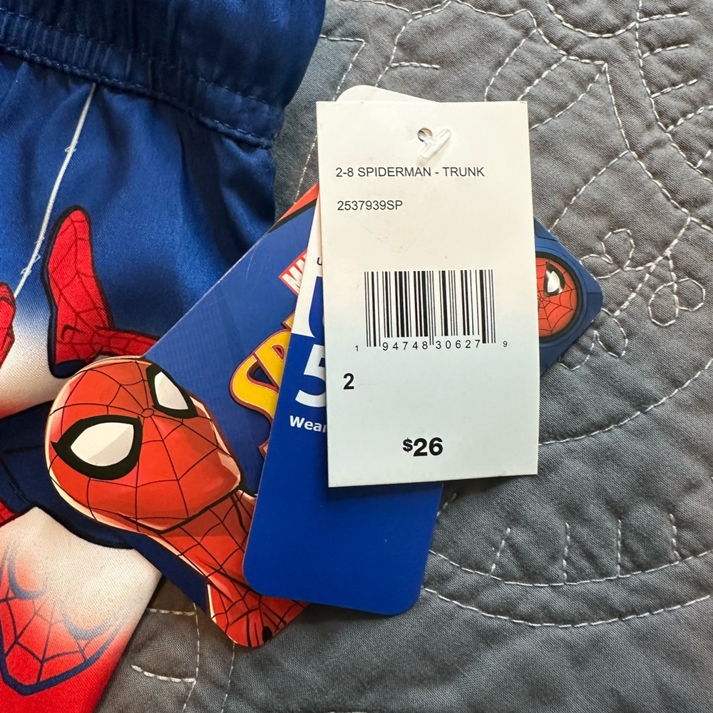 Marvel Spiderman Toddler Boys Swim Trunks NWT Size 2/2T - Picture 2 of 6